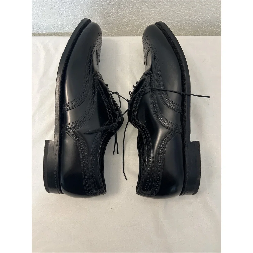Florsheim Black Wing Brogue Tip Oxfords Dress Shoes‎ Mens US 13D Leather Wedding